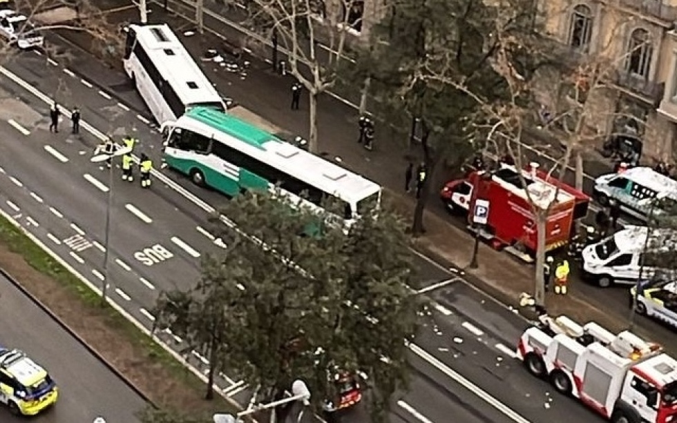 M&uacute;ltiples turistas heridos en Barcelona