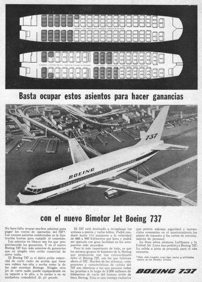 El anuncio de Boeing en la revista Aviaci&oacute;n y Astron&aacute;utica es claro, a poco que se venda ya hay ganancias