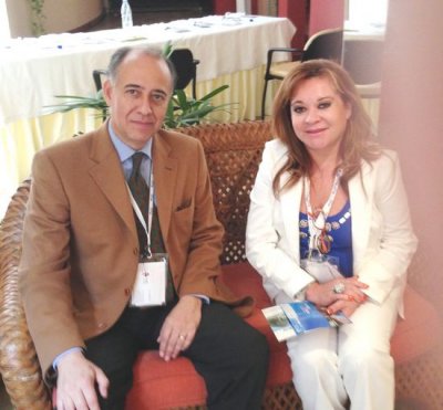 Gustavo Riego, Director Ejecutivo y Luc&iacute;a Vel&aacute;zquez, Vicepresidenta, ambos en el Paraguay Convention &amp; Visitors Bureau