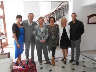 Caterina Bonan, Brand Ambassador; Gianfranco Bonan, CEO; Lili&aacute;m Kechichian, Ministra de Turismo; Pierangella Collet de Bonan; Beatriz Musacchio, arquitecta; Dario Distefano, Business Developer.