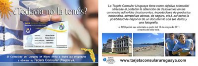 Precisisones del Consulado de Uruguay en Miami sobre la Tarjeta Consular Uruguaya