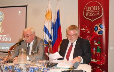 Alexey K. Labetskiy, Embajador de la Federaci&oacute;n de Rusia en Uruguay; Sergey Kilyakov, Director General de Inturista Mayorista de Viajes &amp; Russian International Tours en M&eacute;xico.