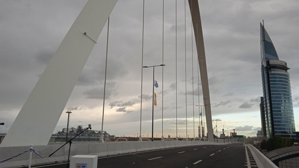 Qued&oacute; inaugurado el viaducto en el acceso de la rambla portuaria