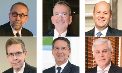 Los poderosos consolidadores nucleados en AirTkt desde enerop pasado: Rui Alves, de Gapnet, Beto Santos, de Esferatur, Marcelo Sanovicz, de Rextur Advance, C&aacute;ssio Oliveira, de AirTkt, El&oacute;i Oliveira, de Flytour, y Juarez Cintra, de Ancoradouro 