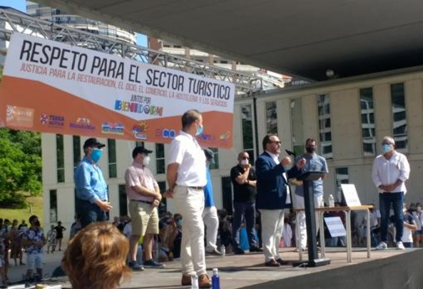 Imagen tomada durante la manifestaci&oacute;n de este domingo en Benidorm.