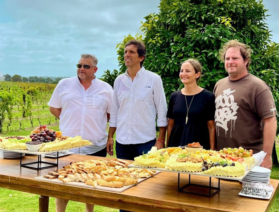 Jorge Fern&aacute;ndez, Presidente del CIPU, Marcos Grolero Organizador, Carla Tchintian Organizadora, Luis Rivero Gerente Panaderia La Linda. CIPU,  es el Centro de Panaderos&nbsp;del&nbsp;Uruguay.