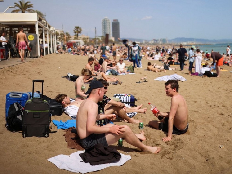 Turistas en Barcelona.