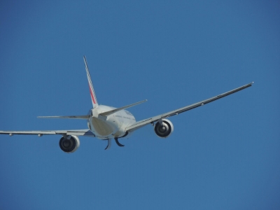 Imagen captada en el preciso momento de la partida del &uacute;ltimo vuelo de Air France desde Carrasco, este s&aacute;bado 28 de octubre de 2017