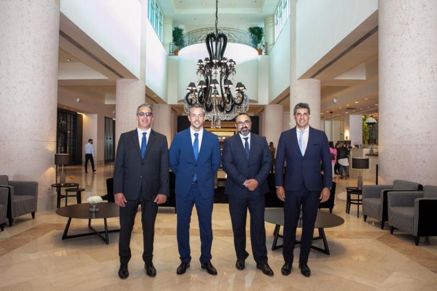 Diego Berna, Director de Clientes del Casino; Ignacio Sarmiento, Gerente General; Rodrigo Echeto, Director de Operaciones y Javi Azcurra Director de Hotel y RRPP del Enjoy Punta del Este.