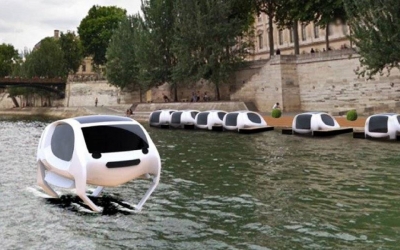 As&iacute; es el veh&iacute;culo el&eacute;ctrico volador que ya circula sobre el r&iacute;o Sena