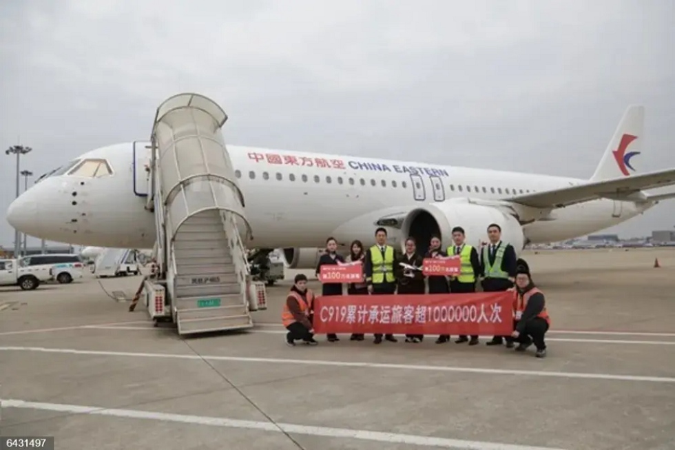 El avi&oacute;n C919 alcanza el mill&oacute;n de pasajeros transportados desde mayo de 2023