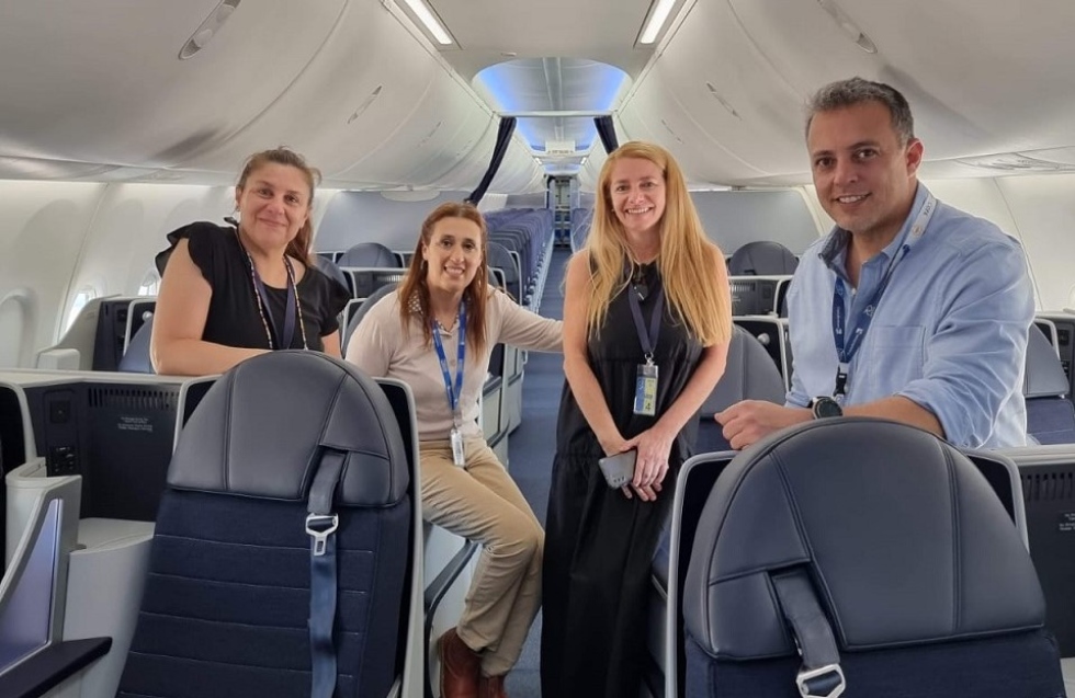 Andrea Ferreira (Coordinadora de Ventas); Virginia Delgado (Gerente Aeropuerto); Sandra Pietra (Ejecutiva de Ventas); Christian Rodr&iacute;guez (Gerente Regional).