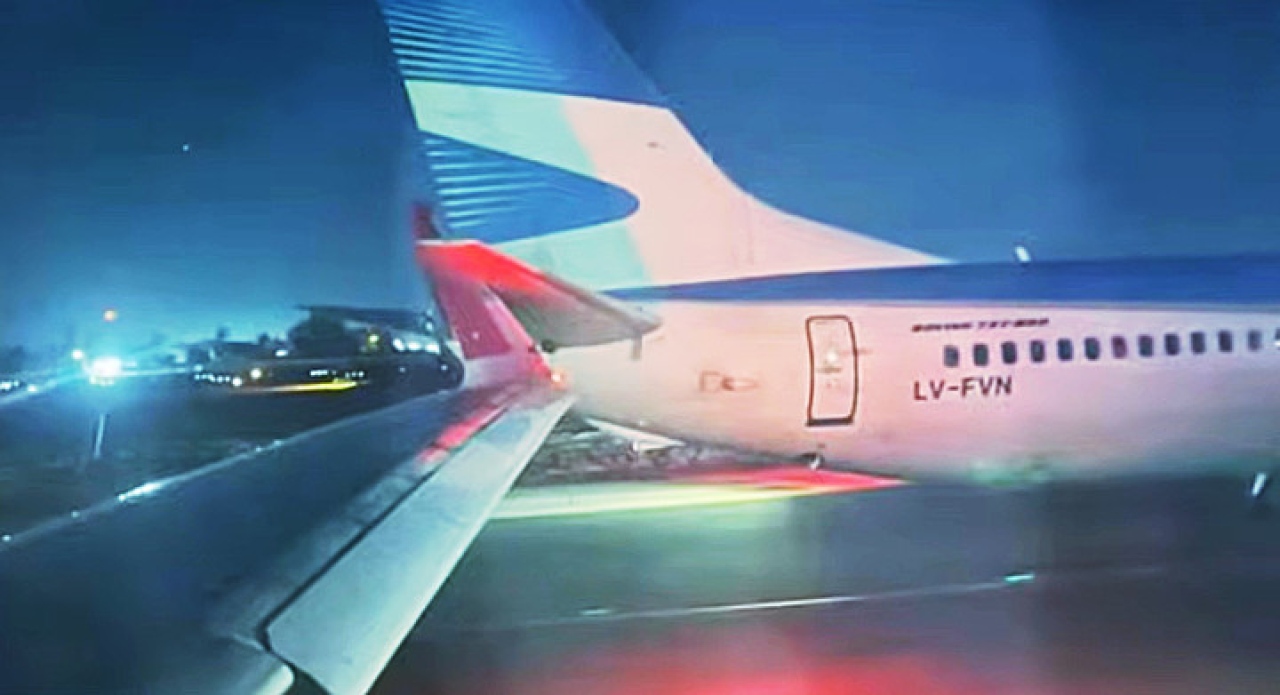 Chile: ins&oacute;lito choque entre un avi&oacute;n de Aerol&iacute;neas Argentinas y otro de Latam