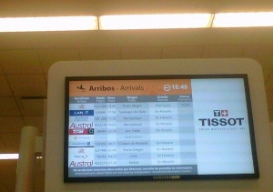 Aunque cueste creerlo, es la pantala de informaci&oacute;n de Carrasco, ayer mi&eacute;rcoles 11 de julio de 2012. No figura ning&uacute;n vuelo de Pluna....