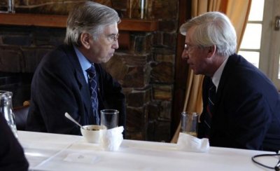 Porteiro (izq), nuevo presidente del BROU, junto al vicepresidente Astori. Foto: Archivo El Pa&iacute;s