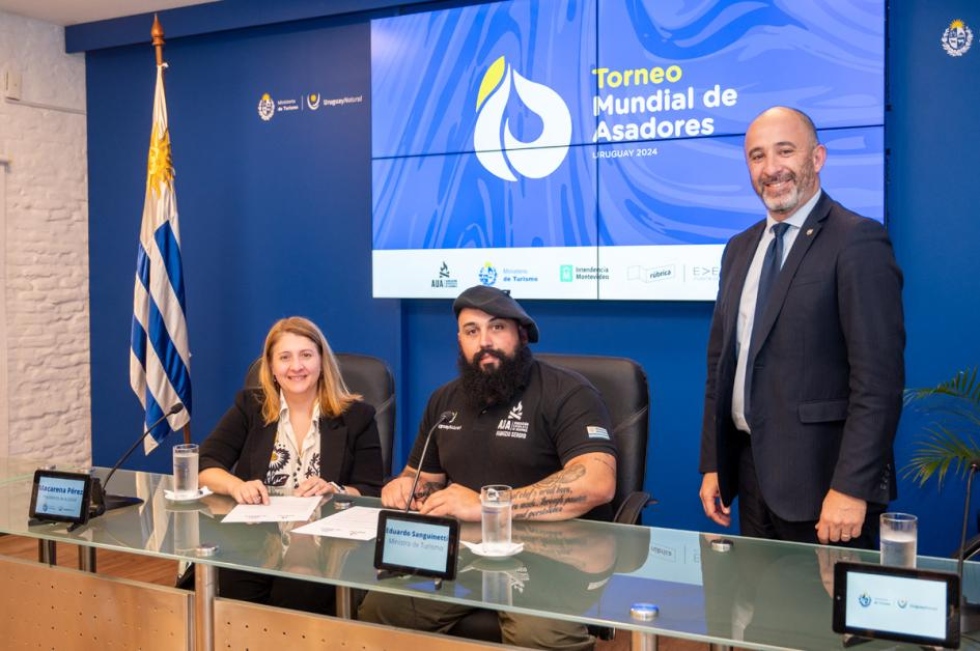 Macarena P&eacute;rez, Fabrizio Sergio y Eduardo Sanguinetti