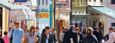 La calle Tkalciceva, una de las m&aacute;s animadas de Zagreb